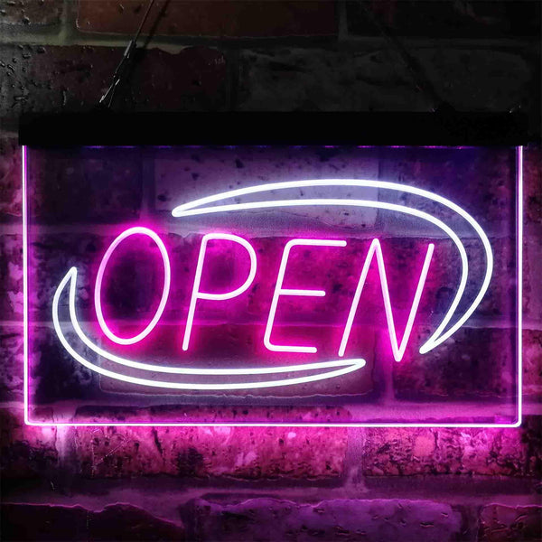 ADVPRO Open Special Effect Dual Color LED Neon Sign st6-i3881 - White & Purple