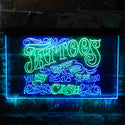 ADVPRO Tattoo Expert 18+ Cash Only Dual Color LED Neon Sign st6-i3883 - Green & Blue