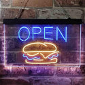 ADVPRO Burger Cafe Open Restaurant Dual Color LED Neon Sign st6-i3885 - Blue & Yellow