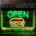 ADVPRO Burger Cafe Open Restaurant Dual Color LED Neon Sign st6-i3885 - Green & Yellow