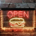 ADVPRO Burger Cafe Open Restaurant Dual Color LED Neon Sign st6-i3885 - Red & Yellow