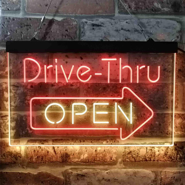 ADVPRO Drive Thru Open Arrow Right Dual Color LED Neon Sign st6-i3886 - Red & Yellow