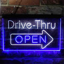 ADVPRO Drive Thru Open Arrow Right Dual Color LED Neon Sign st6-i3886 - White & Blue
