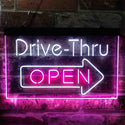 ADVPRO Drive Thru Open Arrow Right Dual Color LED Neon Sign st6-i3886 - White & Purple