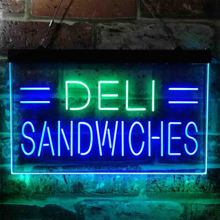 ADVPRO Deli Sandwiches Cafe Dual Color LED Neon Sign st6-i3887 - Green & Blue