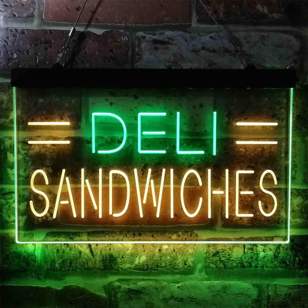 ADVPRO Deli Sandwiches Cafe Dual Color LED Neon Sign st6-i3887 - Green & Yellow