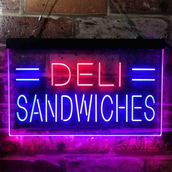 ADVPRO Deli Sandwiches Cafe Dual Color LED Neon Sign st6-i3887 - Red & Blue