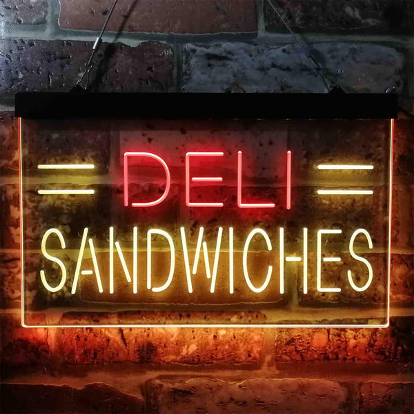ADVPRO Deli Sandwiches Cafe Dual Color LED Neon Sign st6-i3887 - Red & Yellow