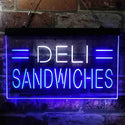 ADVPRO Deli Sandwiches Cafe Dual Color LED Neon Sign st6-i3887 - White & Blue
