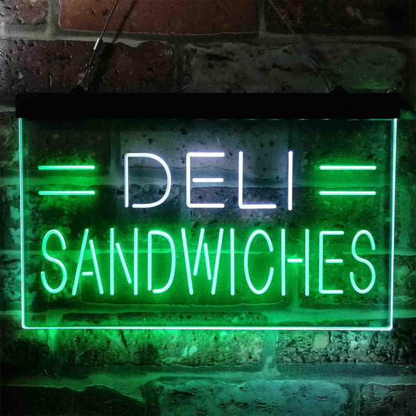 ADVPRO Deli Sandwiches Cafe Dual Color LED Neon Sign st6-i3887 - White & Green