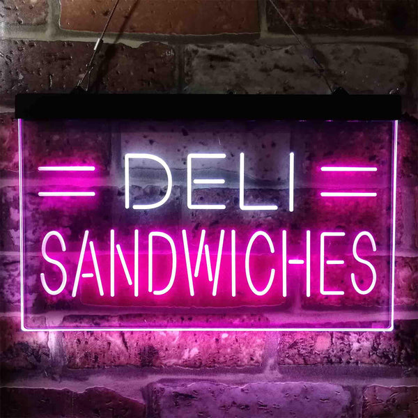 ADVPRO Deli Sandwiches Cafe Dual Color LED Neon Sign st6-i3887 - White & Purple