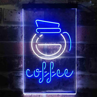 ADVPRO Coffee Kettle Shop Display  Dual Color LED Neon Sign st6-i3889 - White & Blue
