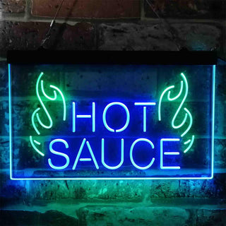 ADVPRO Hot Sauce Dual Color LED Neon Sign st6-i3890 - Green & Blue