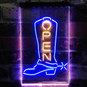 ADVPRO Open Cowboy Shoe Shop Display  Dual Color LED Neon Sign st6-i3892 - Blue & Yellow