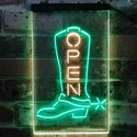 ADVPRO Open Cowboy Shoe Shop Display  Dual Color LED Neon Sign st6-i3892 - Green & Yellow
