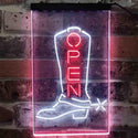 ADVPRO Open Cowboy Shoe Shop Display  Dual Color LED Neon Sign st6-i3892 - White & Red