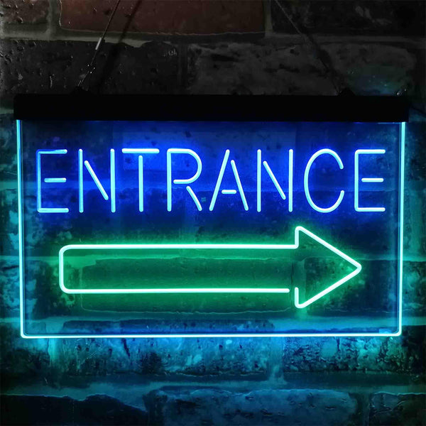 ADVPRO Entrance Arrow Right Dual Color LED Neon Sign st6-i3893 - Green & Blue