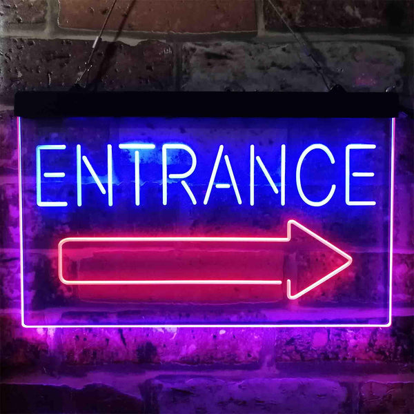 ADVPRO Entrance Arrow Right Dual Color LED Neon Sign st6-i3893 - Red & Blue