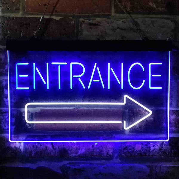 ADVPRO Entrance Arrow Right Dual Color LED Neon Sign st6-i3893 - White & Blue