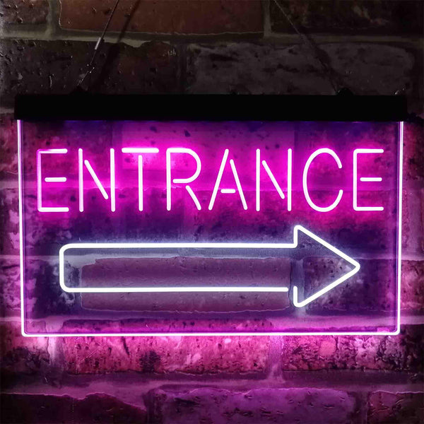 ADVPRO Entrance Arrow Right Dual Color LED Neon Sign st6-i3893 - White & Purple