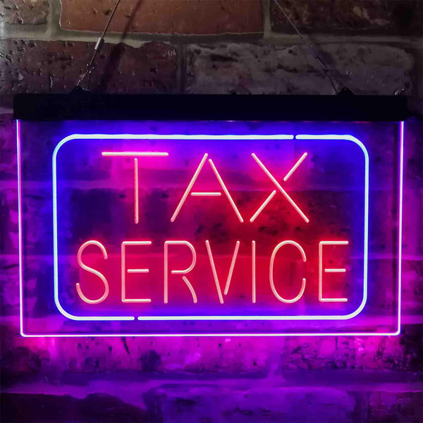 ADVPRO Tax Service Company Dual Color LED Neon Sign st6-i3894 - Blue & Red
