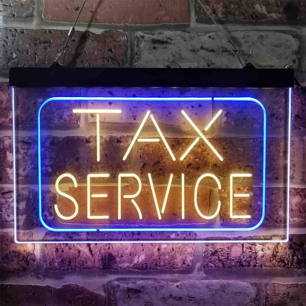 ADVPRO Tax Service Company Dual Color LED Neon Sign st6-i3894 - Blue & Yellow