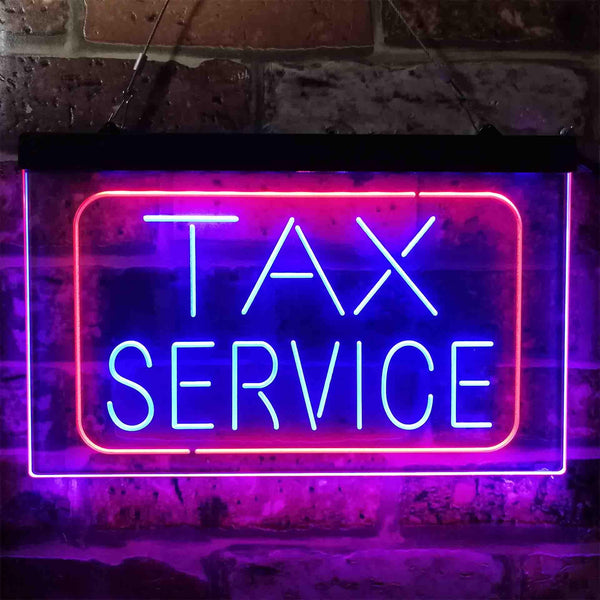 ADVPRO Tax Service Company Dual Color LED Neon Sign st6-i3894 - Red & Blue