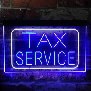 ADVPRO Tax Service Company Dual Color LED Neon Sign st6-i3894 - White & Blue