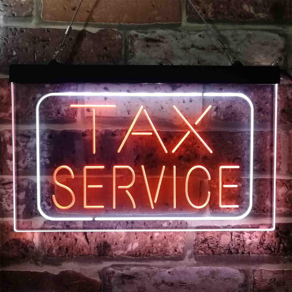 ADVPRO Tax Service Company Dual Color LED Neon Sign st6-i3894 - White & Orange