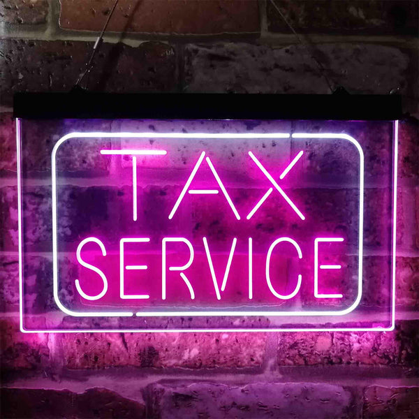 ADVPRO Tax Service Company Dual Color LED Neon Sign st6-i3894 - White & Purple