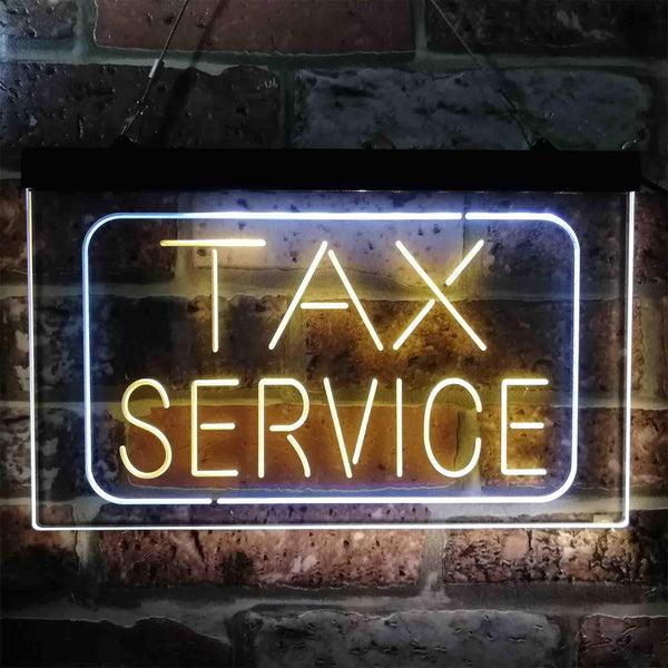 ADVPRO Tax Service Company Dual Color LED Neon Sign st6-i3894 - White & Yellow