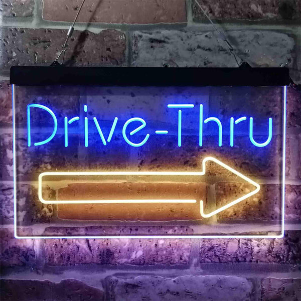 ADVPRO Drive Thru Arrow Right Dual Color LED Neon Sign st6-i3895 - Blue & Yellow