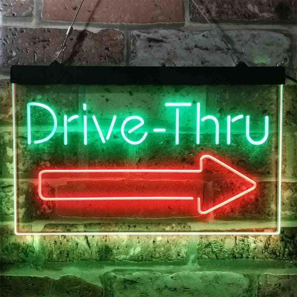 ADVPRO Drive Thru Arrow Right Dual Color LED Neon Sign st6-i3895 - Green & Red