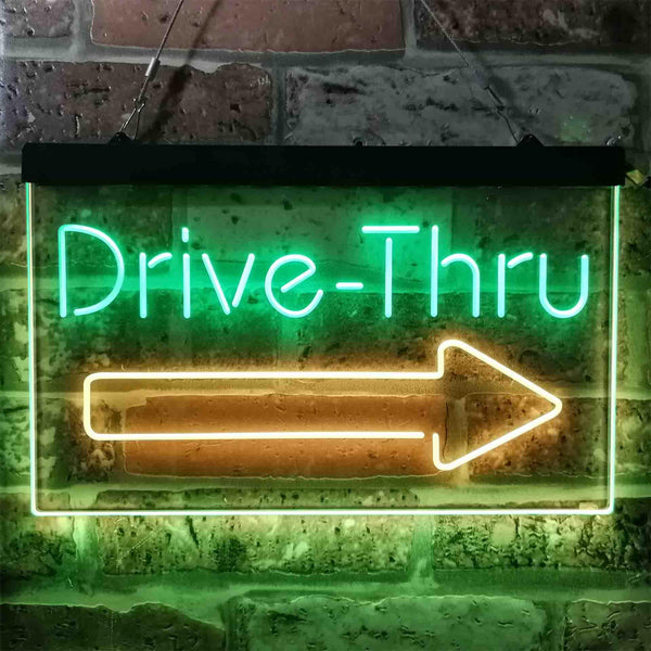 ADVPRO Drive Thru Arrow Right Dual Color LED Neon Sign st6-i3895 - Green & Yellow