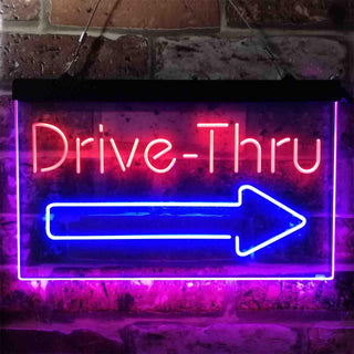 ADVPRO Drive Thru Arrow Right Dual Color LED Neon Sign st6-i3895 - Red & Blue