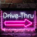 ADVPRO Drive Thru Arrow Right Dual Color LED Neon Sign st6-i3895 - White & Purple