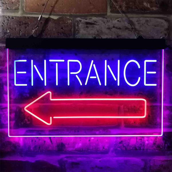 ADVPRO Entrance Arrow Left Dual Color LED Neon Sign st6-i3896 - Blue & Red