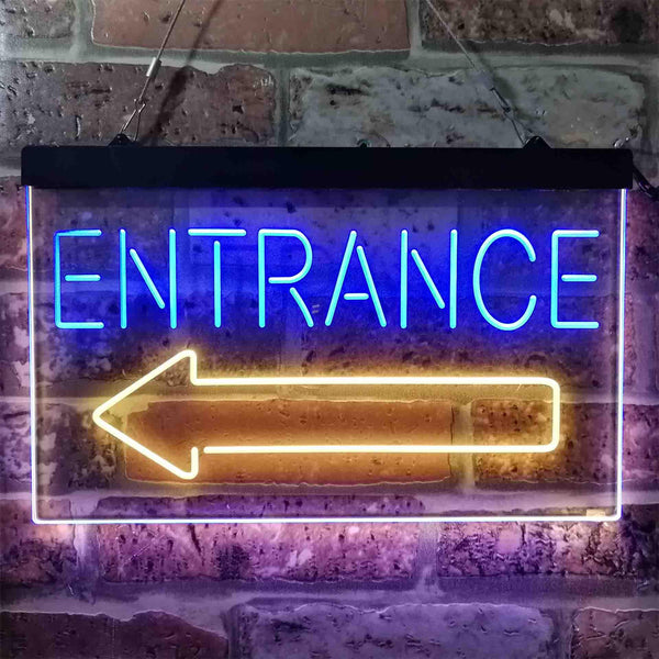 ADVPRO Entrance Arrow Left Dual Color LED Neon Sign st6-i3896 - Blue & Yellow