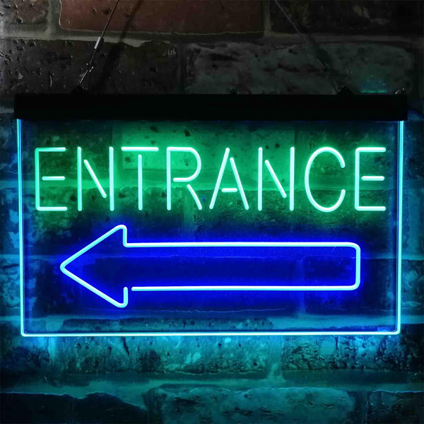 ADVPRO Entrance Arrow Left Dual Color LED Neon Sign st6-i3896 - Green & Blue