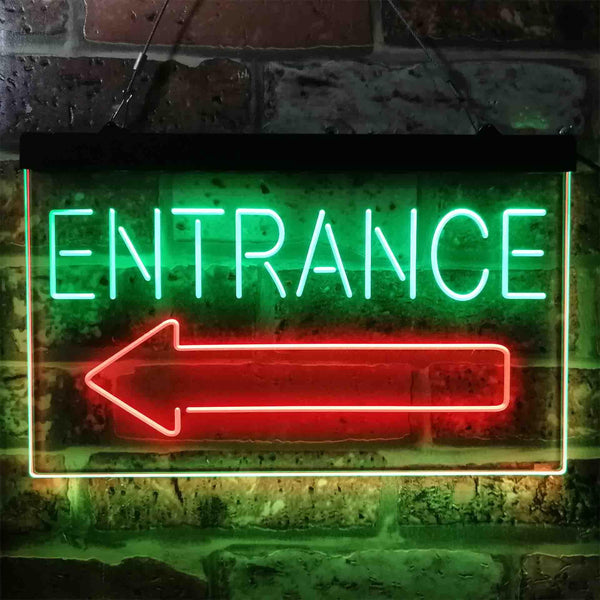ADVPRO Entrance Arrow Left Dual Color LED Neon Sign st6-i3896 - Green & Red