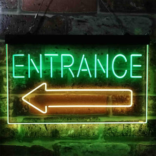 ADVPRO Entrance Arrow Left Dual Color LED Neon Sign st6-i3896 - Green & Yellow