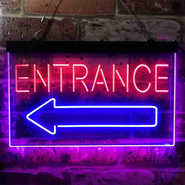 ADVPRO Entrance Arrow Left Dual Color LED Neon Sign st6-i3896 - Red & Blue