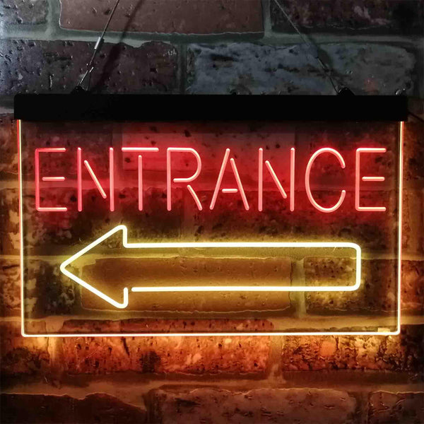 ADVPRO Entrance Arrow Left Dual Color LED Neon Sign st6-i3896 - Red & Yellow