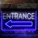 ADVPRO Entrance Arrow Left Dual Color LED Neon Sign st6-i3896 - White & Blue