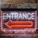 ADVPRO Entrance Arrow Left Dual Color LED Neon Sign st6-i3896 - White & Orange