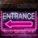 ADVPRO Entrance Arrow Left Dual Color LED Neon Sign st6-i3896 - White & Purple
