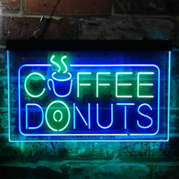 ADVPRO Coffee Donut Restaurant Dual Color LED Neon Sign st6-i3898 - Green & Blue