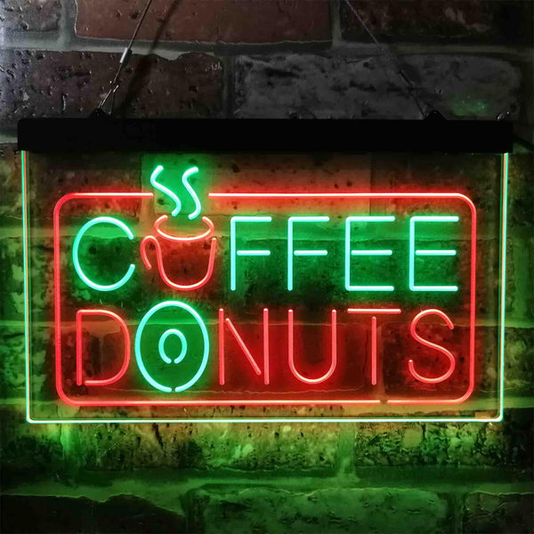 ADVPRO Coffee Donut Restaurant Dual Color LED Neon Sign st6-i3898 - Green & Red