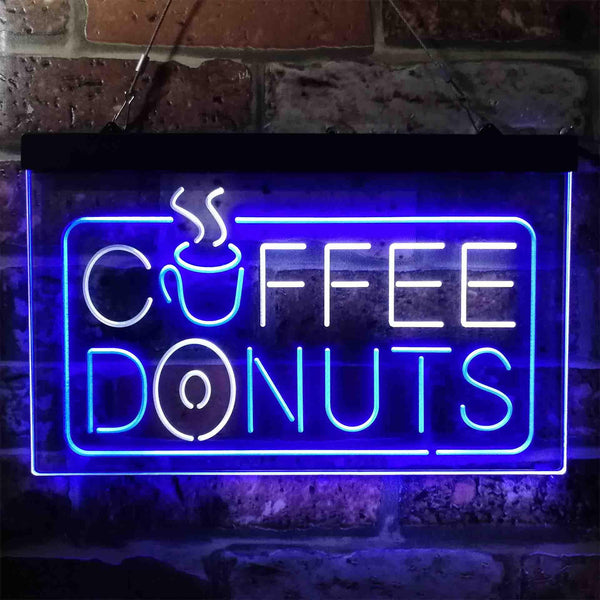 ADVPRO Coffee Donut Restaurant Dual Color LED Neon Sign st6-i3898 - White & Blue