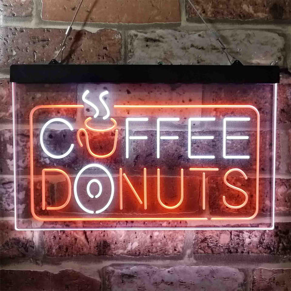 ADVPRO Coffee Donut Restaurant Dual Color LED Neon Sign st6-i3898 - White & Orange